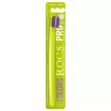 Зубная щетка R.O.C.S. PRO Colors зеленая/фиолетовая, medium