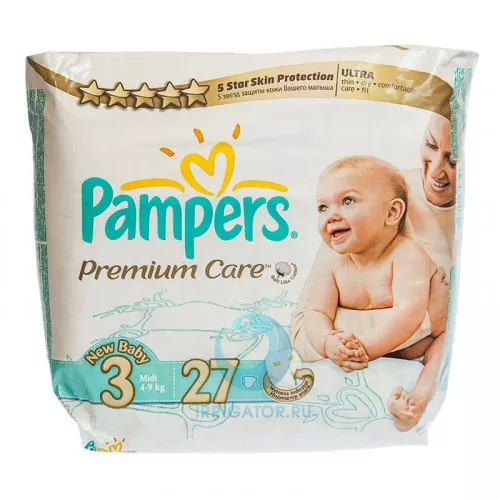 PAMPERS подгузники Premium Care Midi 4-9 кг 27 шт